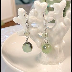 5/$25 Sale! Moonstone Green Luna Earrings